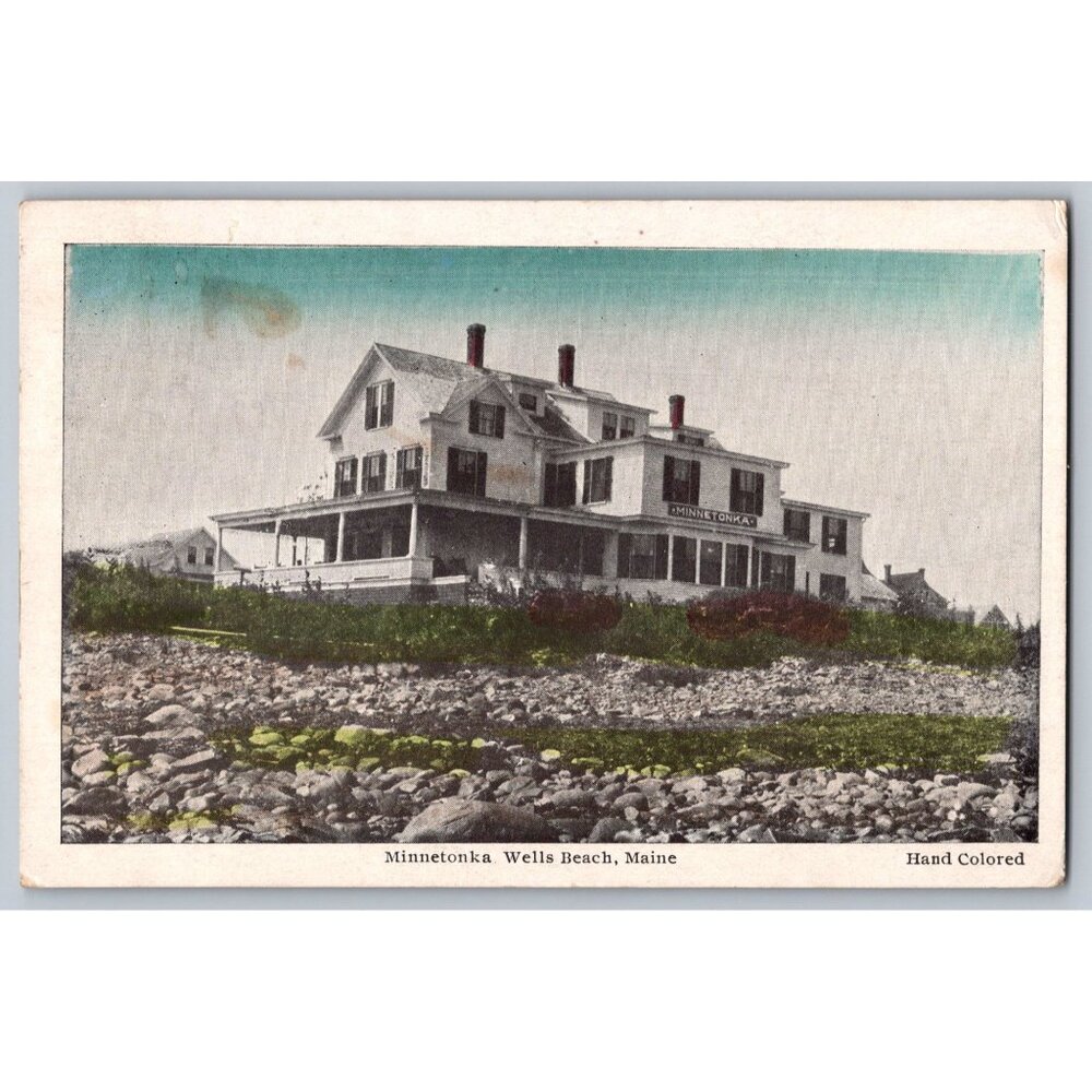 Postcard Posted Maine Divided Minnetonka Wells Beach #747